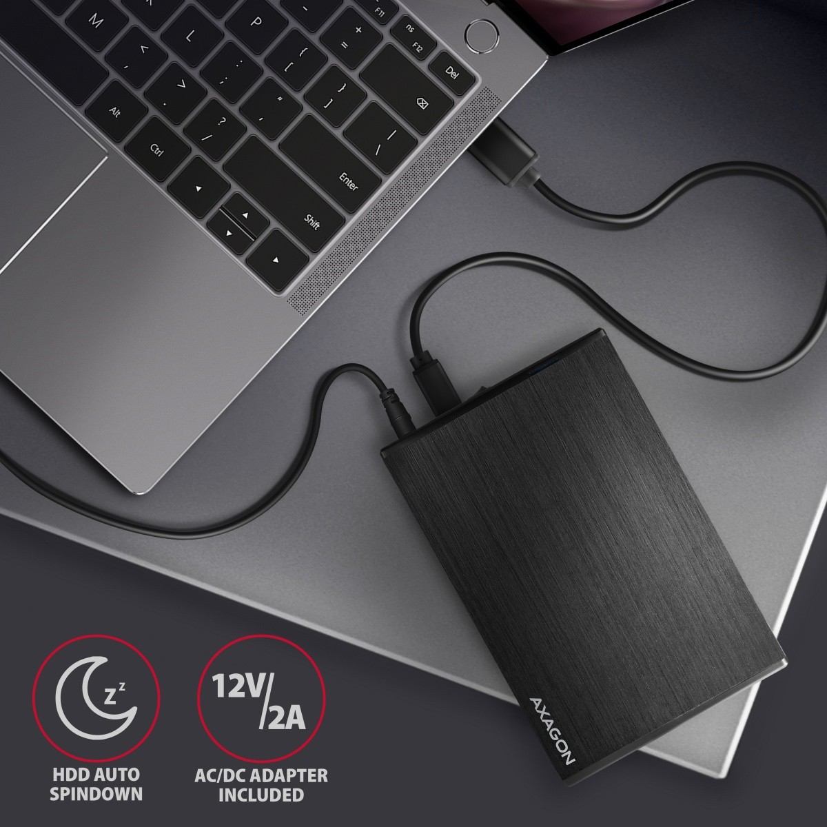 Zunanja ohišja EE35-XA3 za 3,5" SATA SSD/HDD, aluminijasta 6