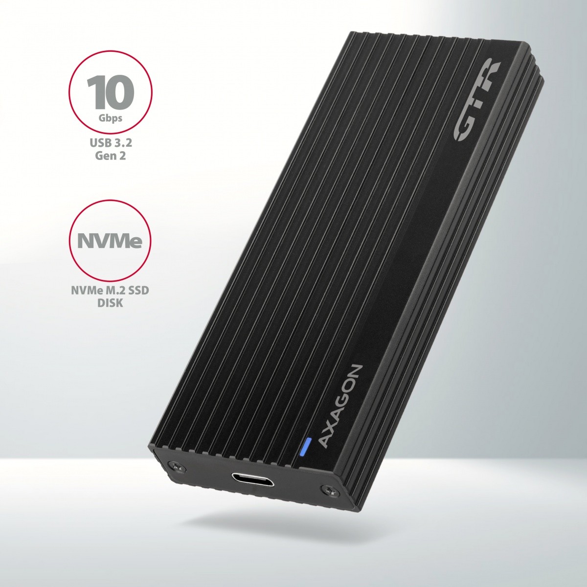 Zunanja ohišja EEM2-GTR za M.2 NVMe SSD, aluminijasta 2
