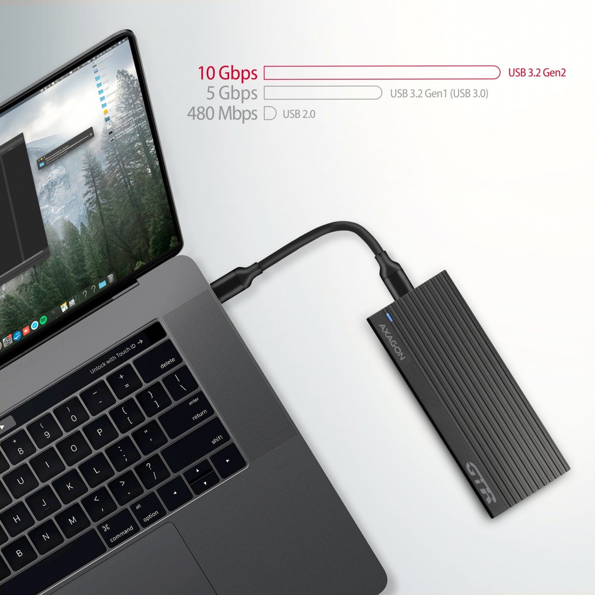 Zunanja ohišja EEM2-GTR za M.2 NVMe SSD, aluminijasta 6