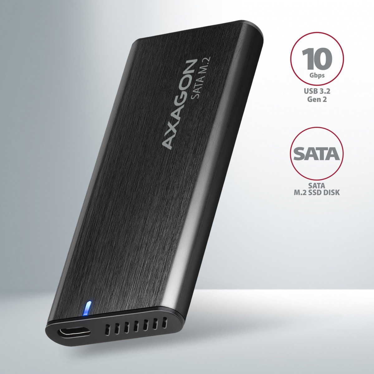 Zunanja ohišja EEM2-SBC za M.2 SATA SSD, brezvijalna, USB-C 2