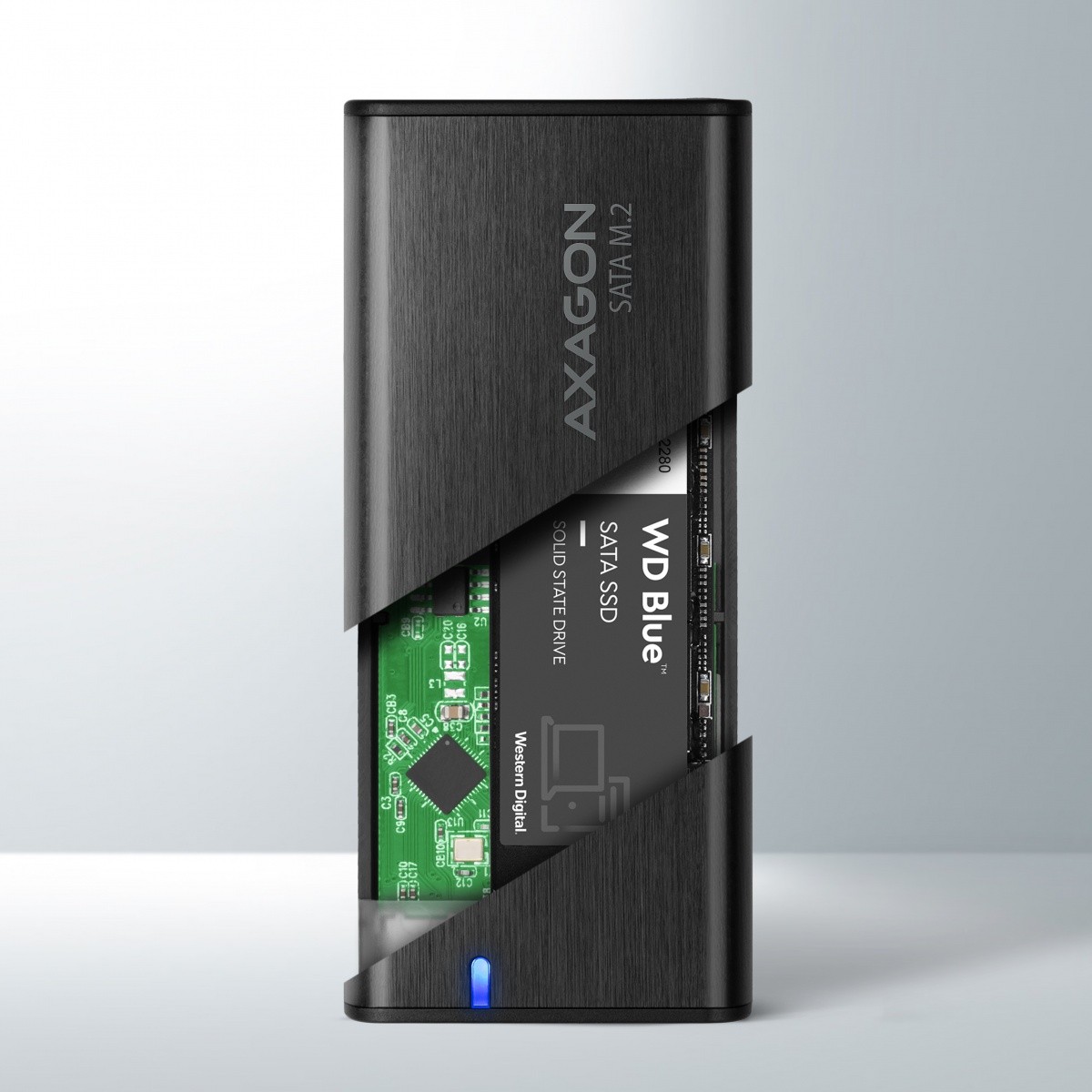 Zunanja ohišja EEM2-SBC za M.2 SATA SSD, brezvijalna, USB-C 4