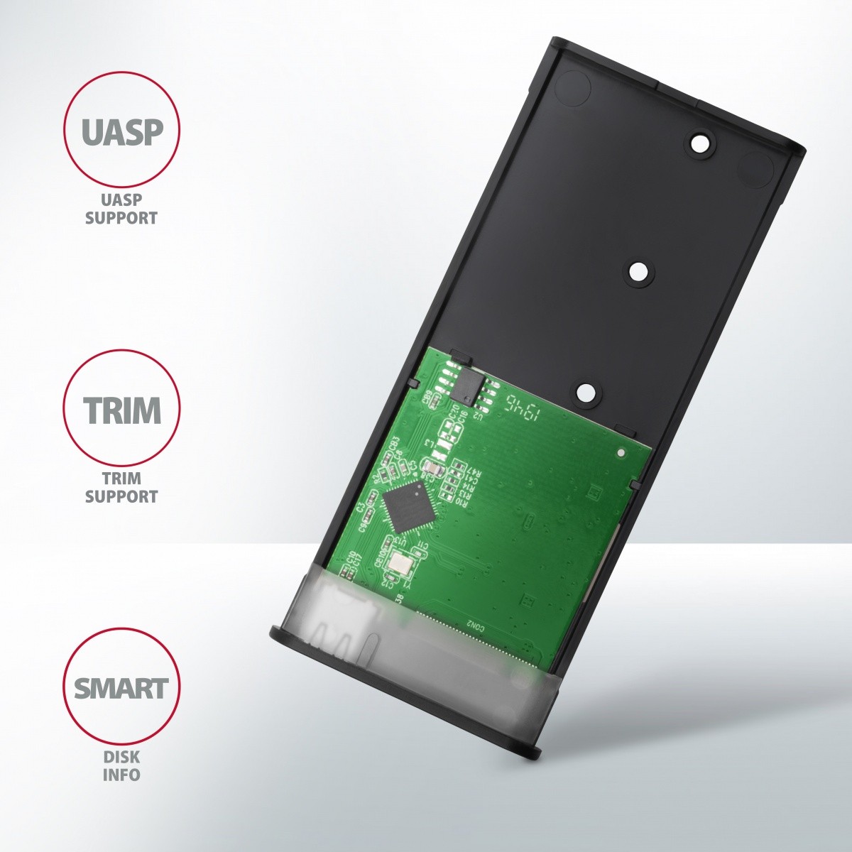 Zunanja ohišja EEM2-SBC za M.2 SATA SSD, brezvijalna, USB-C 8