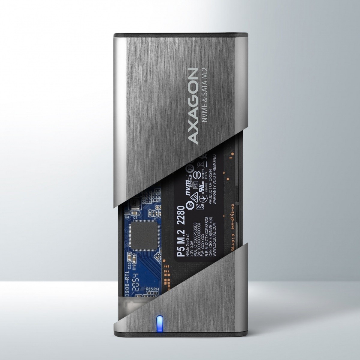 Zunanja ohišja EEM2-SG2 za M.2 NVMe/SATA SSD, USB-C 3.2 Gen 2 4