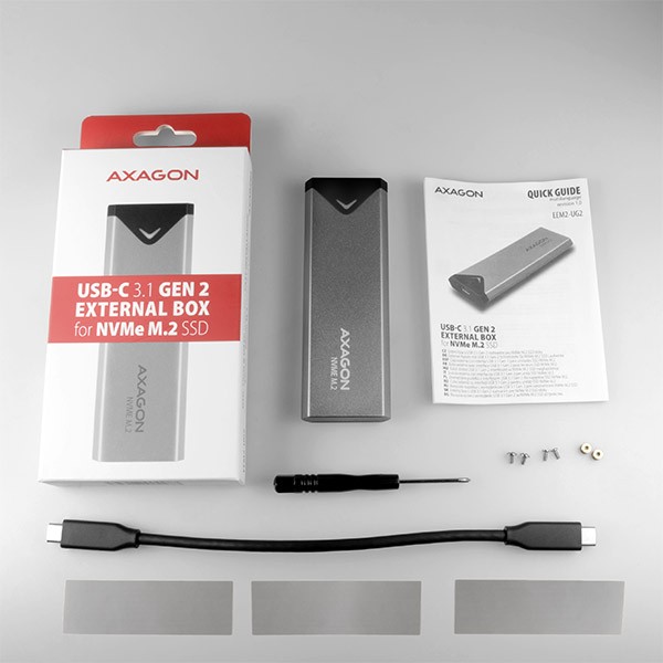 Zunanja ohišja EEM2-UG2 za M.2 NVMe SSD (42-80mm), siva 7