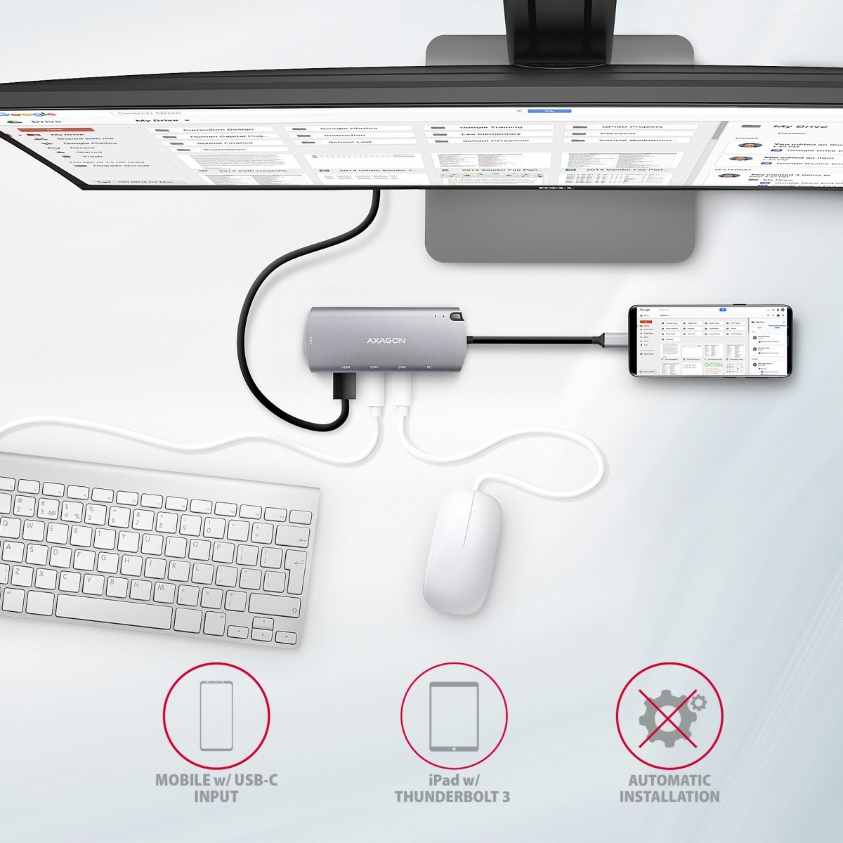 Večnamenski USB-C Hub HMC-6M2 z M.2 SATA, HDMI, Gb LAN 6