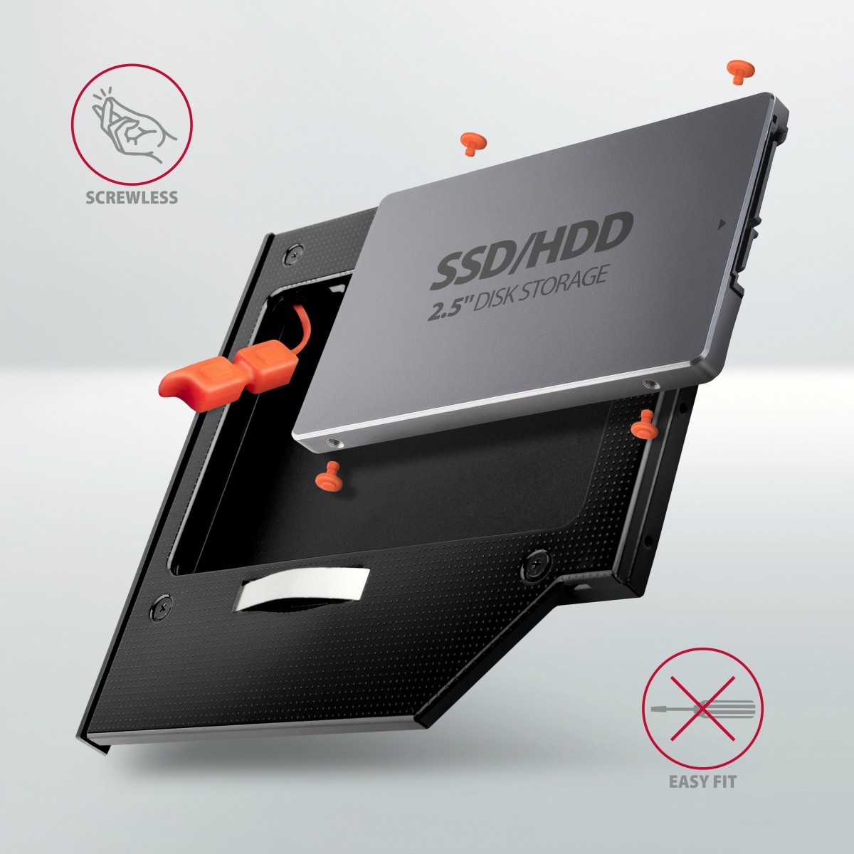 Okvir za 2,5" SSD/HDD RSS-CD09 v režo DVD, aluminij 4