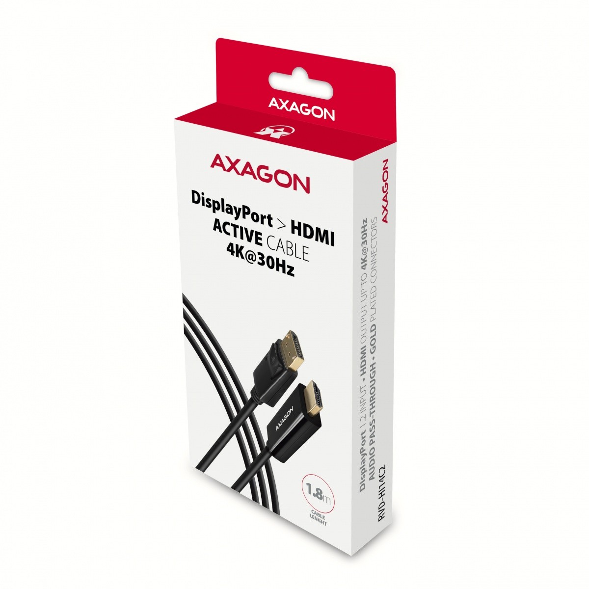 Aktivni adapter DisplayPort na HDMI 1.4 RVD-HI14C2, 4K/30Hz, 1.8m 7