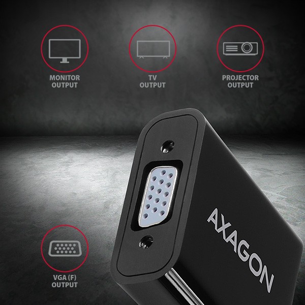 Aktivni adapter HDMI na VGA RVH-VGAN z avdio izhodom in napajanjem 5