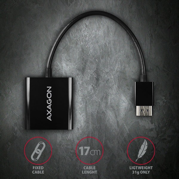Aktivni adapter HDMI na VGA RVH-VGAN z avdio izhodom in napajanjem 6
