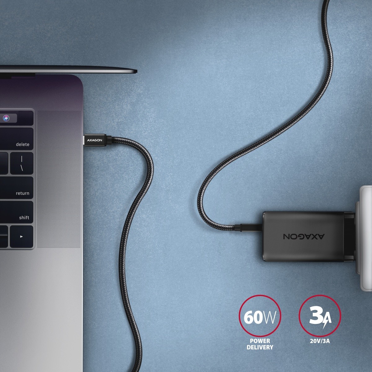 USB-C kabel BUCM3-CM20AB, 3.2 Gen 1, 2m, PD 60W, 3A, ALU oplet, črn 4