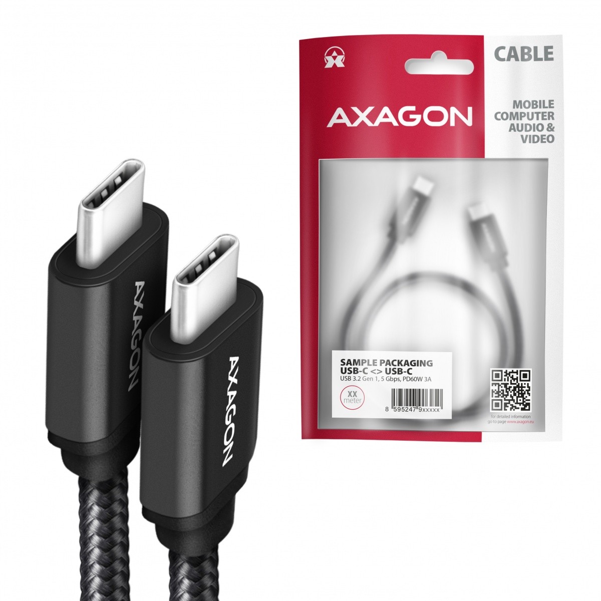 USB-C kabel BUCM3-CM20AB, 3.2 Gen 1, 2m, PD 60W, 3A, ALU oplet, črn 7