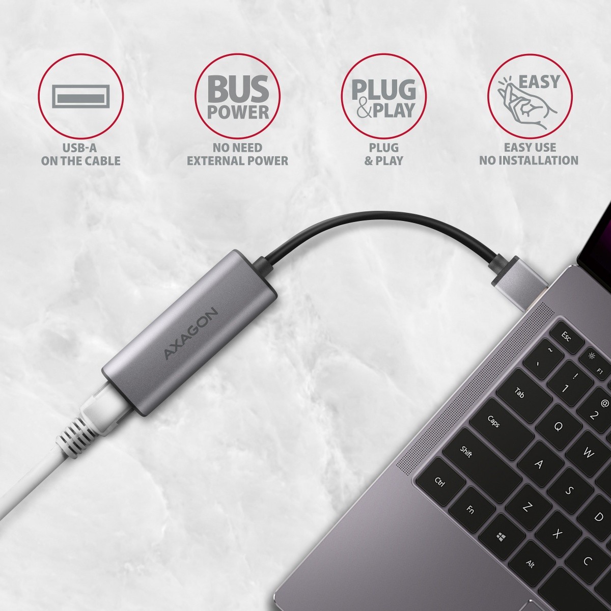 Mrežna kartica 2.5Gbps Ethernet ADE-25R, USB-A 3.2 Gen 1, siva 3