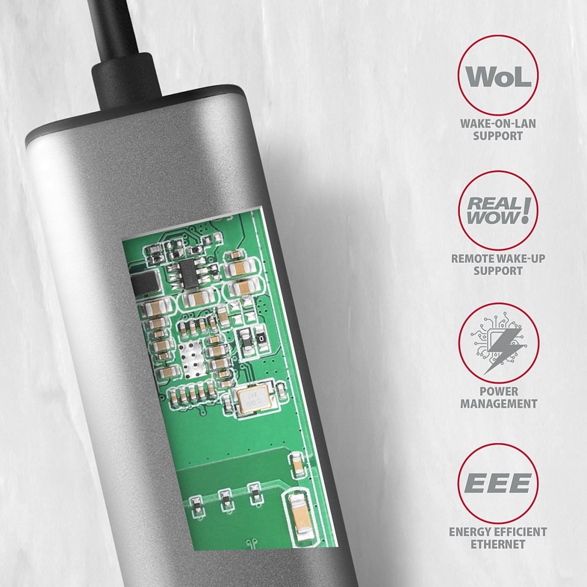Mrežna kartica 2.5Gbps Ethernet ADE-25R, USB-A 3.2 Gen 1, siva 5