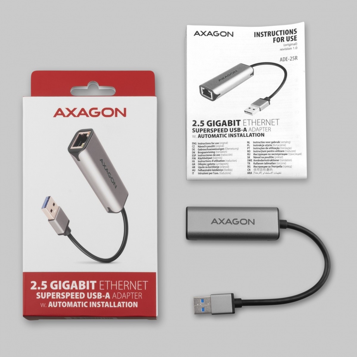 Mrežna kartica 2.5Gbps Ethernet ADE-25R, USB-A 3.2 Gen 1, siva 6