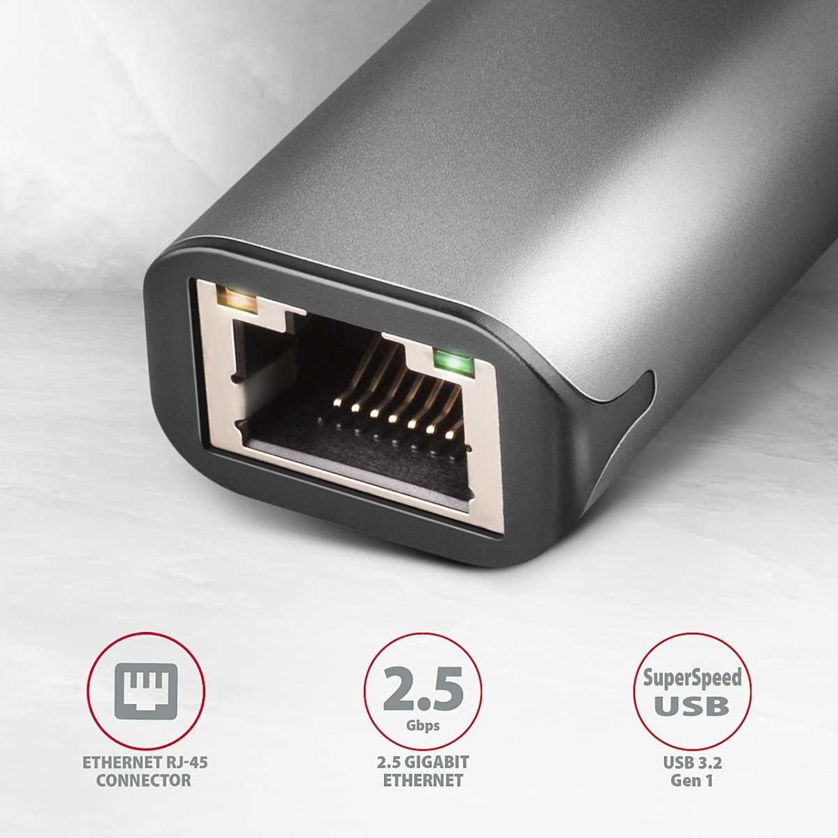 Mrežna kartica 2.5Gbps Ethernet ADE-25RC, USB-C 3.2 Gen 1, siva 2