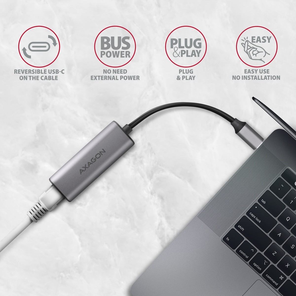 Mrežna kartica 2.5Gbps Ethernet ADE-25RC, USB-C 3.2 Gen 1, siva 3