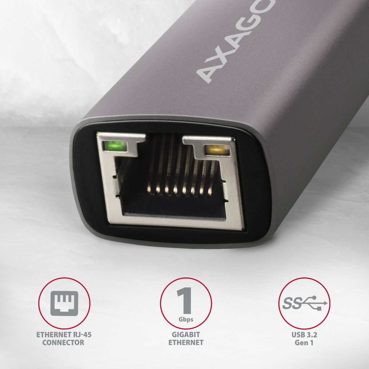 Gigabit Ethernet adapter ADE-TRC, USB-C 3.2 Gen 1, ALU, titan siva 3
