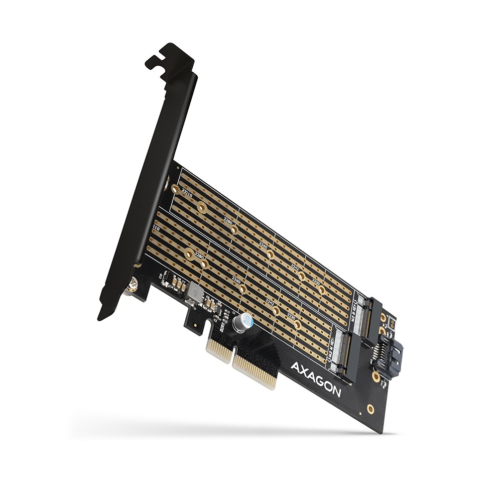 Notranji adapter PCIe x4 PCEM2-D za 1x M.2 NVMe + 1x SATA B-key