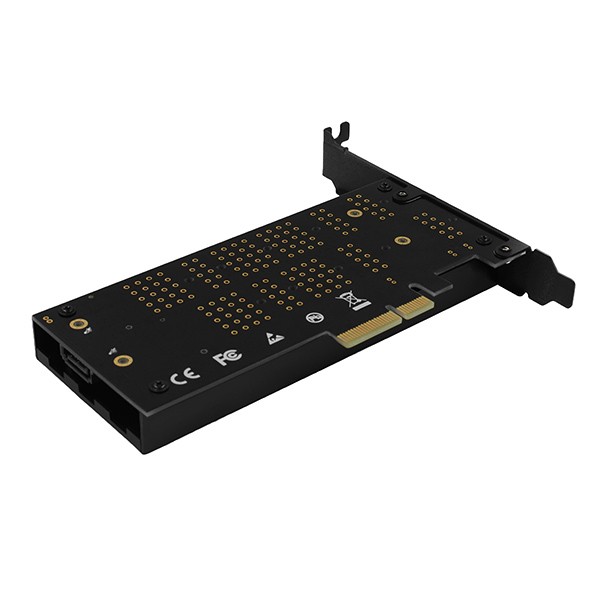 Adapter PCIe x4 PCEM2-DC za 1x M.2 NVMe + 1x SATA, z hladilnikom 2