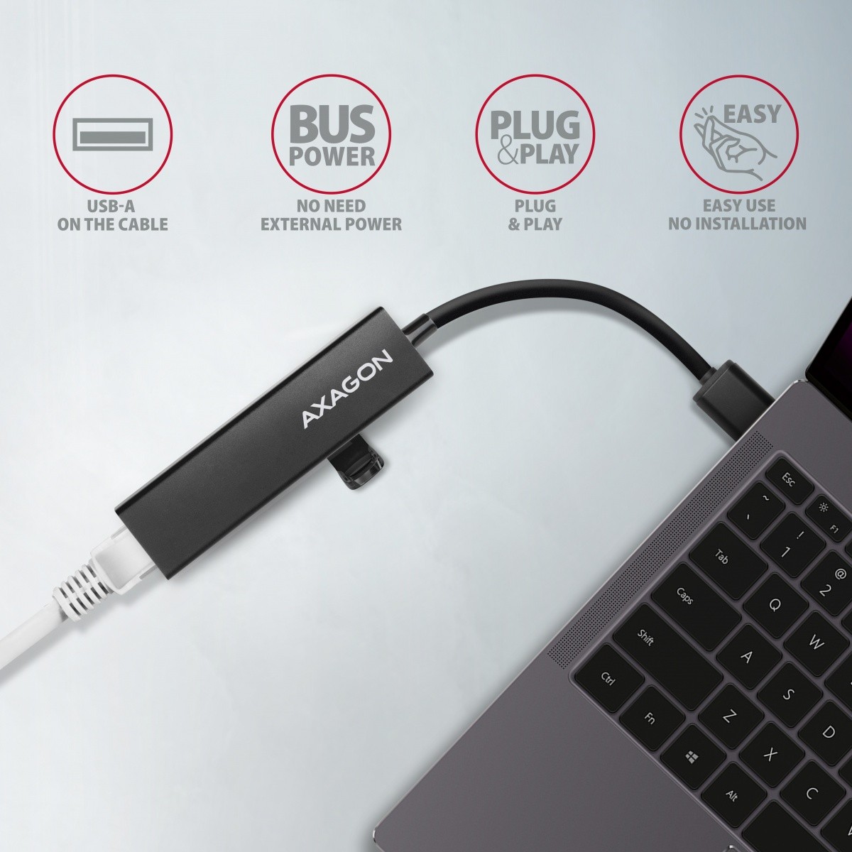 Večnamenski USB hub HMA-GL3A, 4v1, 5Gbps, 3x USB-A + GLAN 4