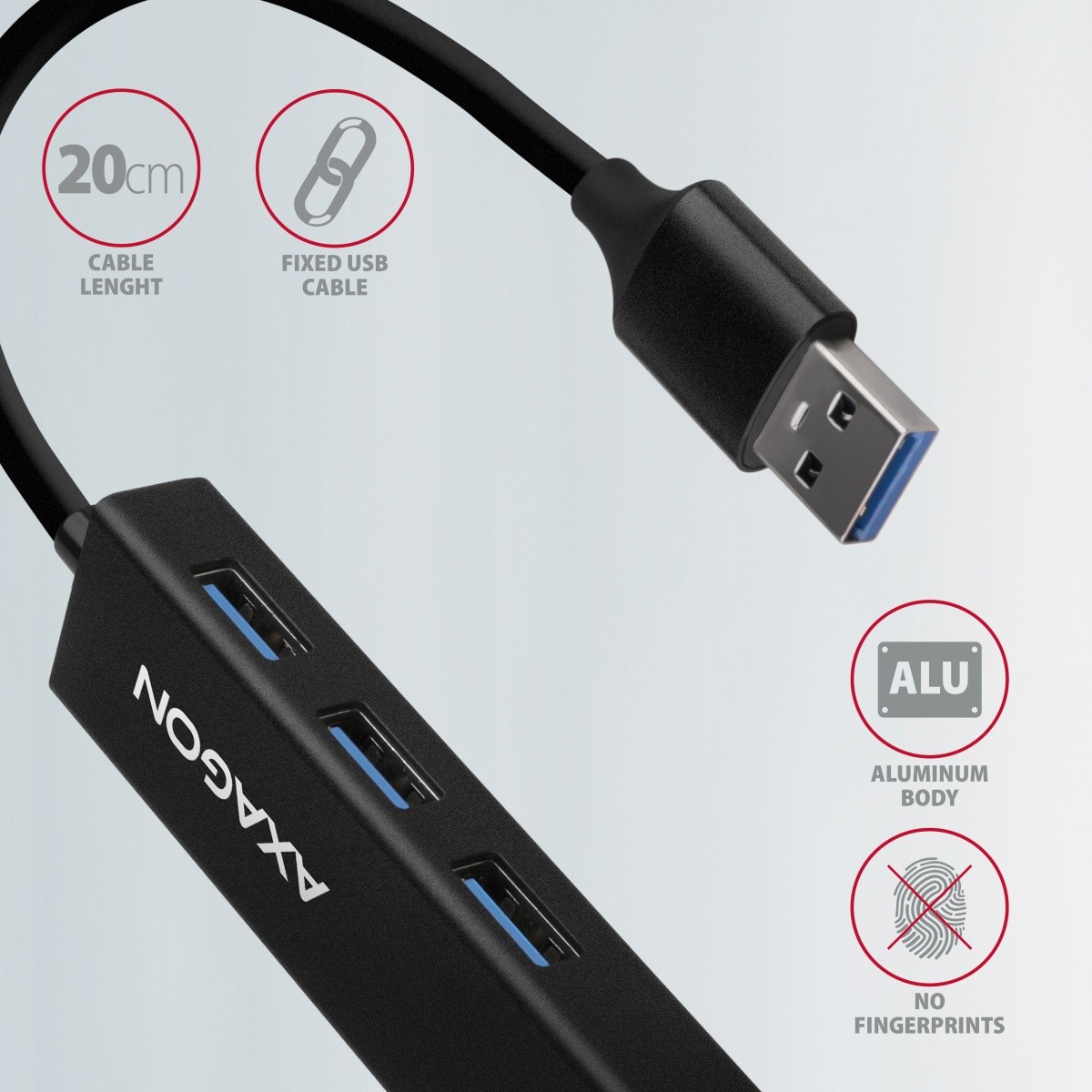 Večnamenski USB hub HMA-GL3A, 4v1, 5Gbps, 3x USB-A + GLAN 5