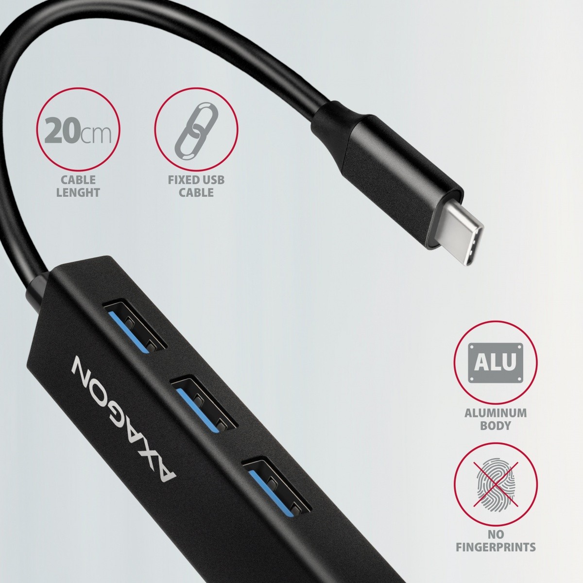 večportni USB hub, 4v1, 5Gbps, 3x USB-A + GLAN 5