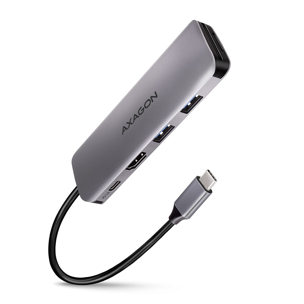 večportni USB hub, 5v1, 5Gbps, 2x USB-A, HDMI 4K/30Hz, SD/microSD, PD 100W