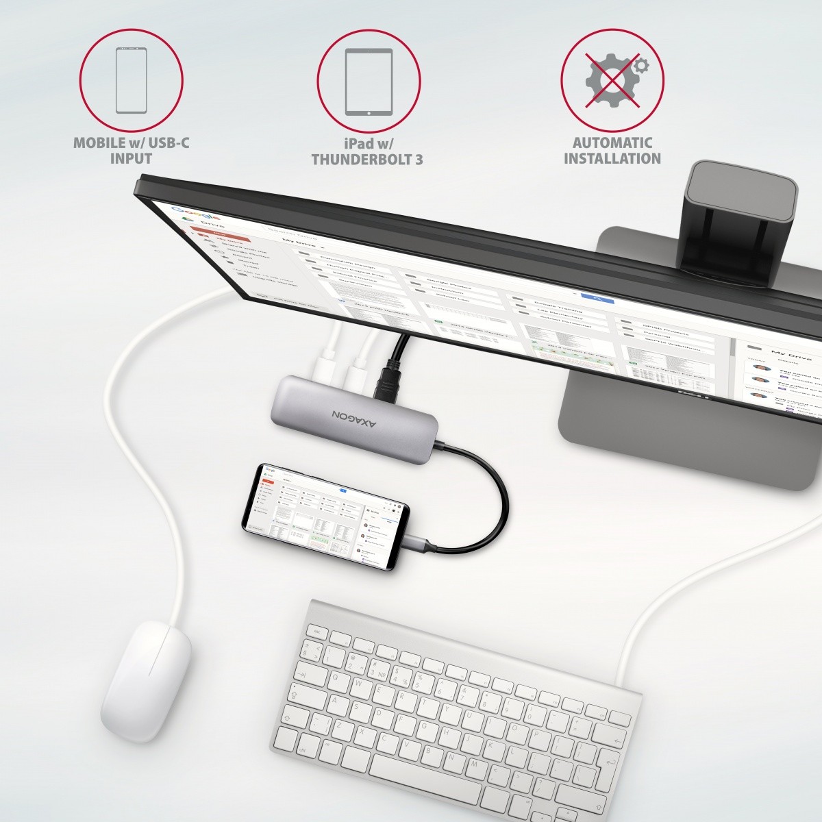 večportni USB hub, 5v1, 5Gbps, 2x USB-A, HDMI 4K/30Hz, SD/microSD, PD 100W 7