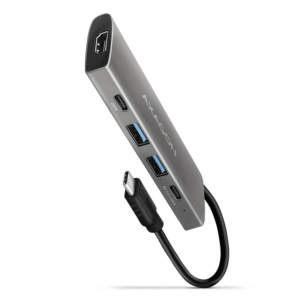 USB hub, 5v1, 10Gbps, 2x USB-A + 2x USB-C, HDMI 4K/60Hz, PD 100W