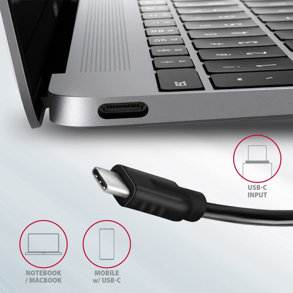 USB hub, 5v1, 10Gbps, 2x USB-A + 2x USB-C, HDMI 4K/60Hz, PD 100W 3