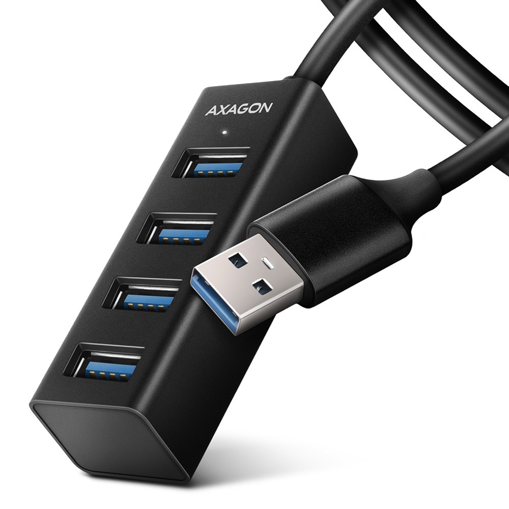 4-portni Mini USB 3.2 Gen 1 hub, ozek profil, 1.2m USB-A kabel