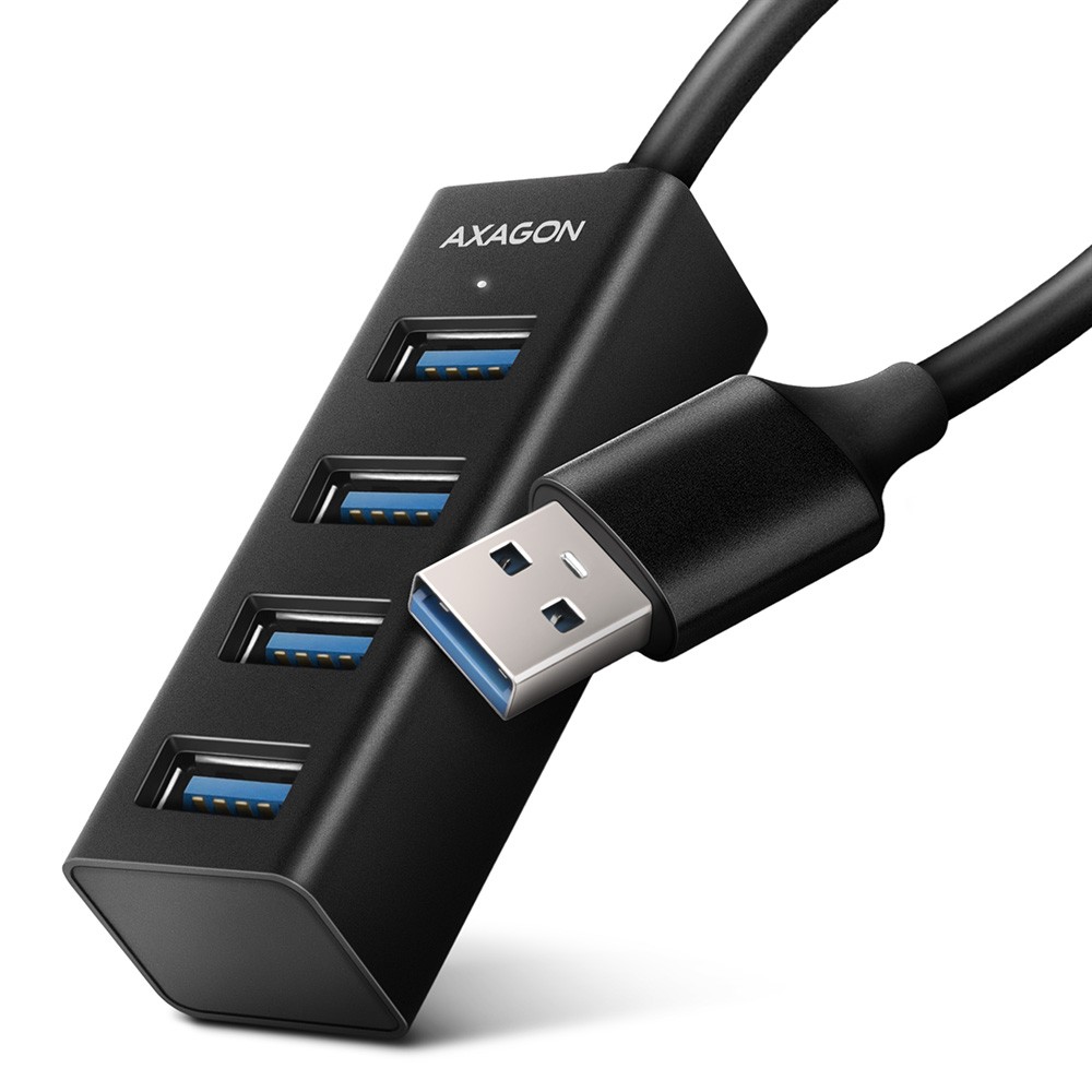 4-portni Mini USB 3.2 Gen 1 hub, ozek profil, 20cm USB-A kabel