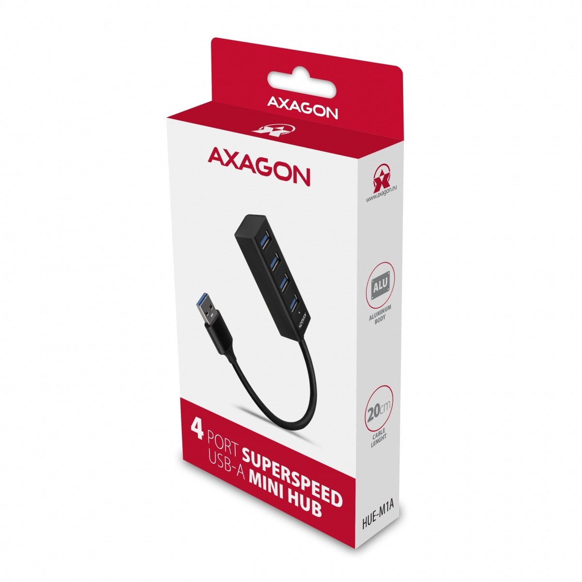 4-portni Mini USB 3.2 Gen 1 hub, ozek profil, 20cm USB-A kabel 6