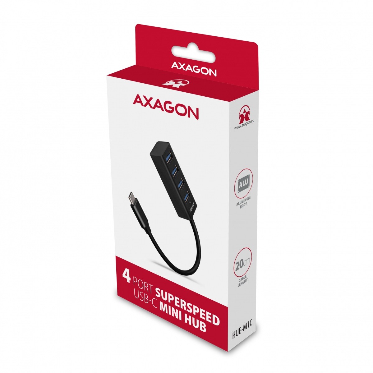 4-portni Mini USB 3.2 Gen 1 hub, ozek profil, 20cm USB-C kabel 6