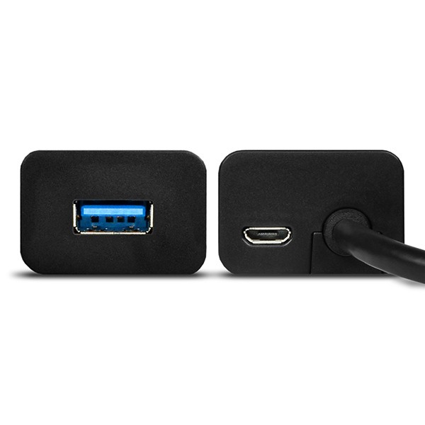4-portni USB 3.2 Gen 1 hub za polnjenje, 30cm kabel, microUSB za dodatno napajanje 4