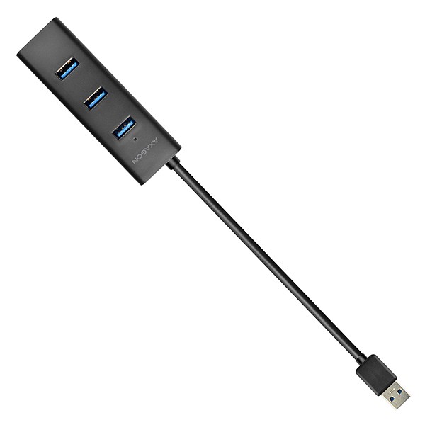 4-portni USB 3.2 Gen 1 hub za polnjenje, 30cm kabel, microUSB za dodatno napajanje 5