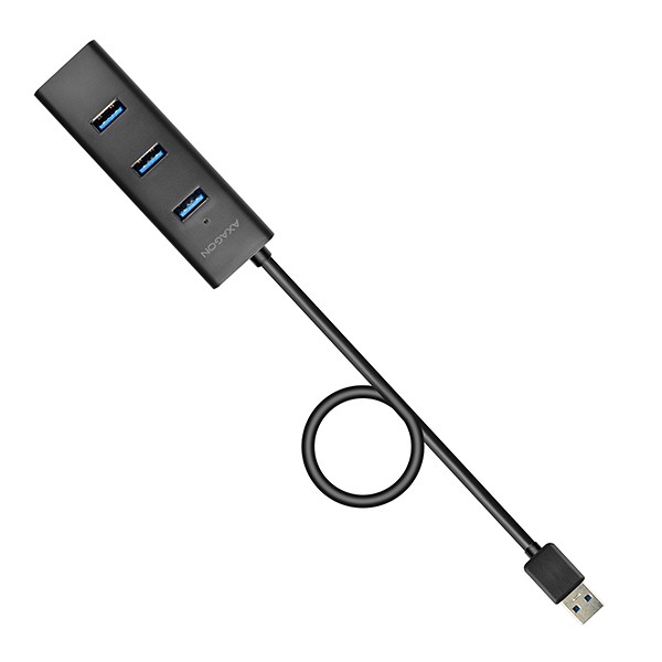4-portni USB 3.2 Gen 1 hub za polnjenje, 1.2m kabel, microUSB za dodatno napajanje 3
