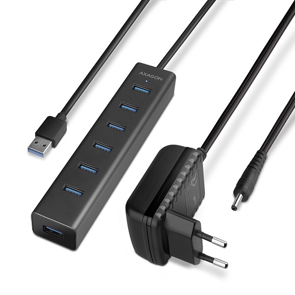 AXAGON HUB HUE-SA7BP USB 3.2 Gen 1 (7-portni, aluminij)