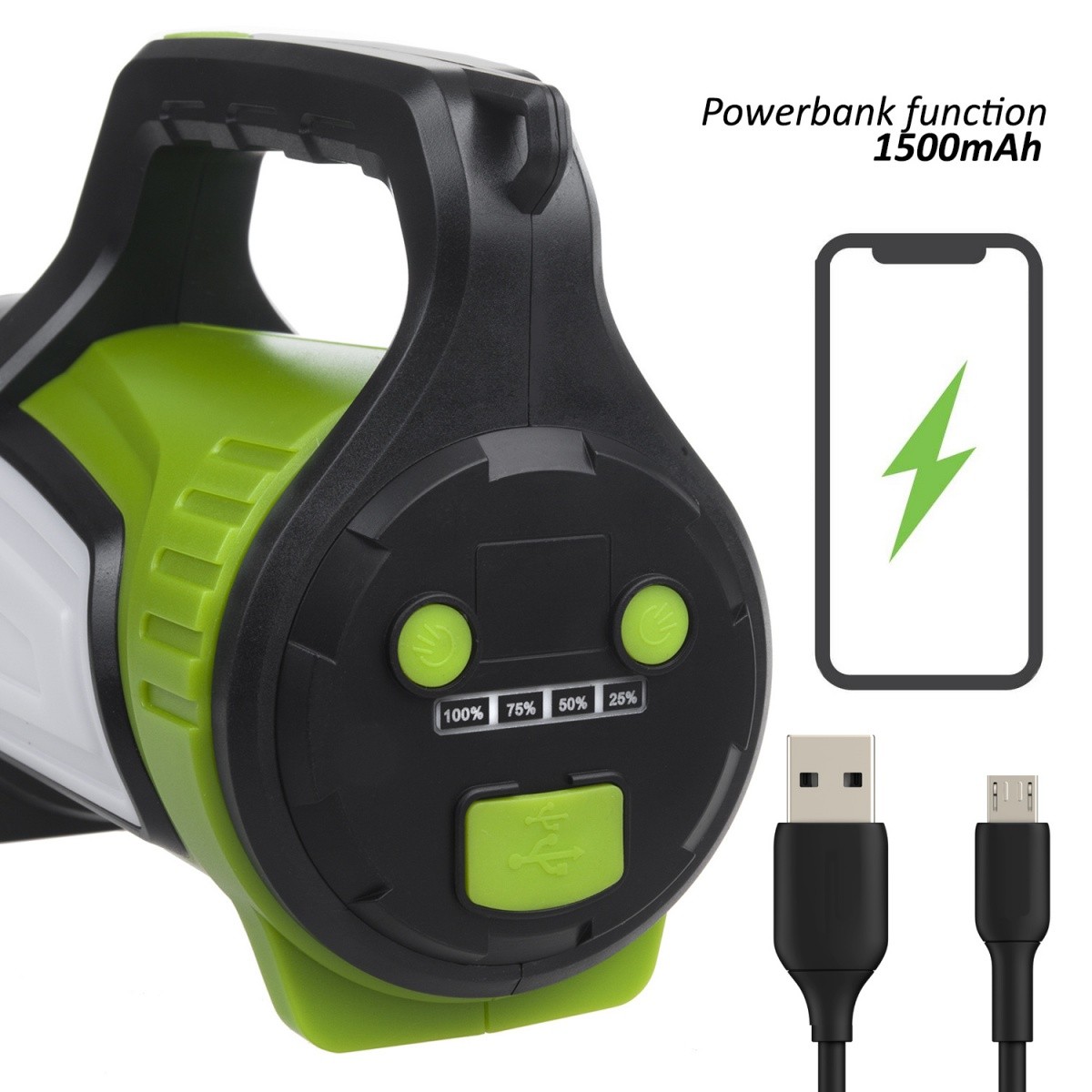 Akumulatorska LED svetilka 3v1, USB 5