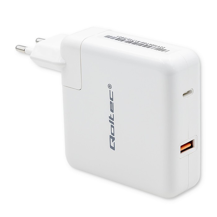 GaN hitri polnilnik USB-C 108W, bel