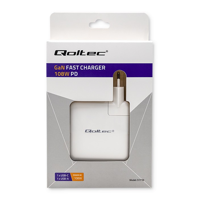 GaN hitri polnilnik USB-C 108W, bel 5