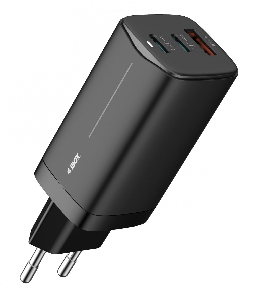 Omrežni polnilnik USB-C GaN 65W ILUC65B, črn