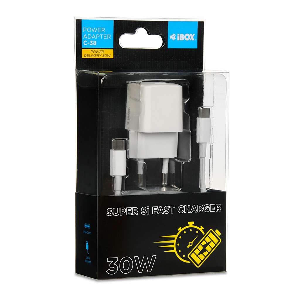 Omrežni polnilnik USB-C GaN 65W ILUC65B, črn 3