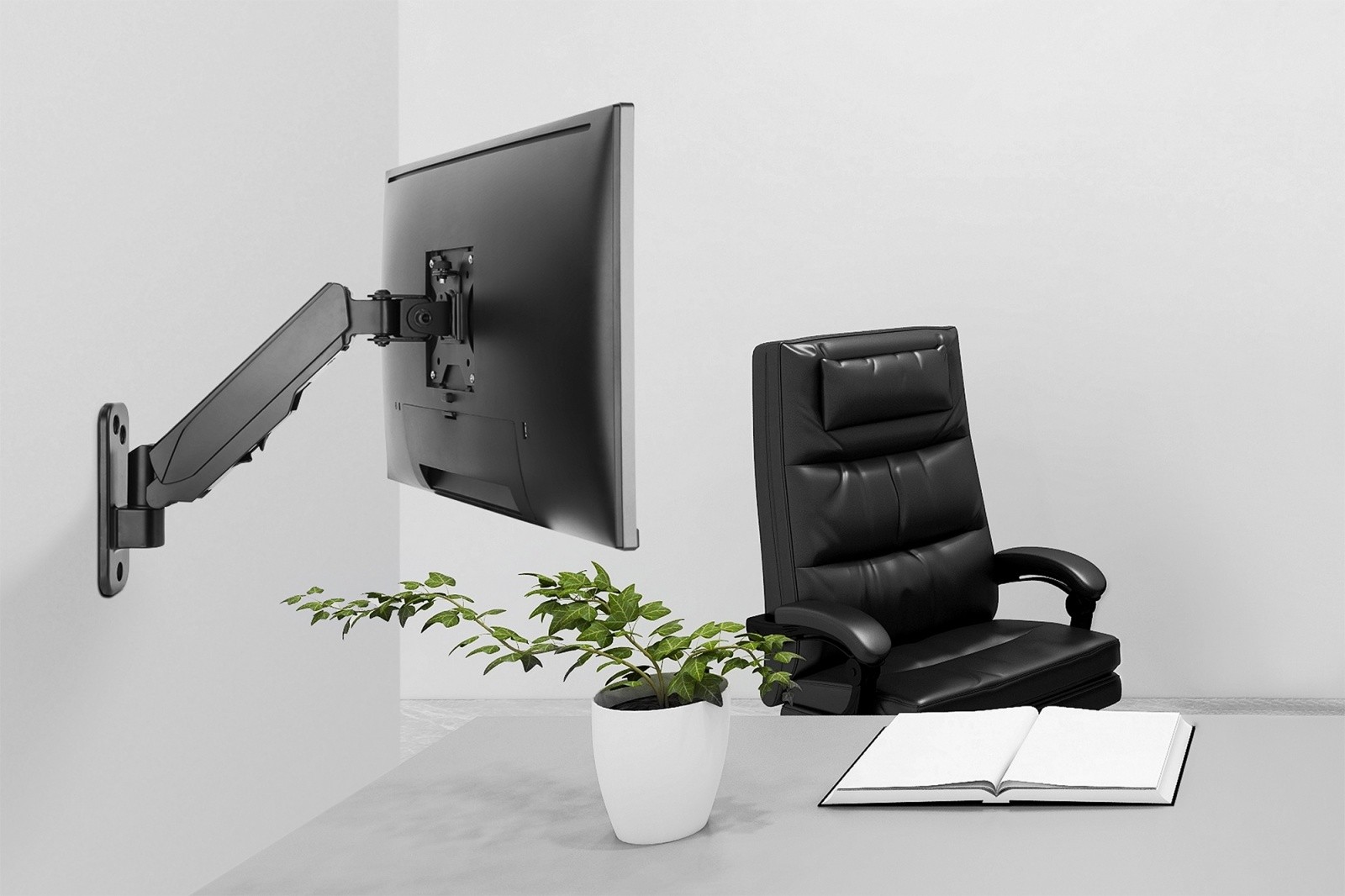 Stenski nosilec za TV/monitor, max. 32", 8kg, plinska vzmet 6