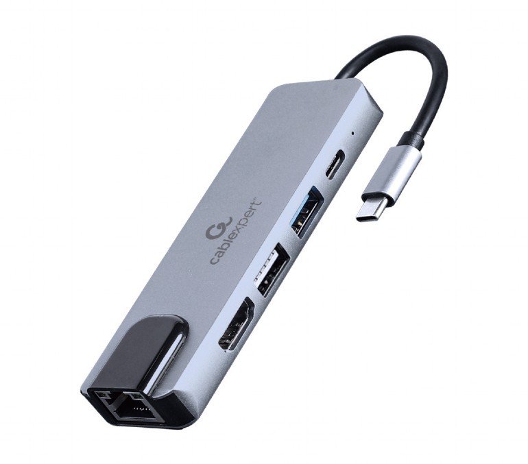 5v1 USB-C multiport adapter, PD, HDMI, USB 3.1, USB 2.0, LAN