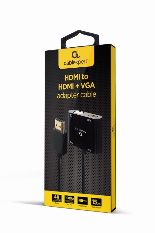 Adapter HDMI (M) na HDMI (Ž) + VGA (Ž) z avdio in napajanjem 4