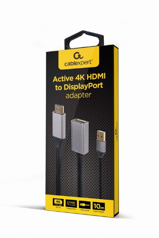 Adapter HDMI na DisplayPort 4K 60Hz z napajanjem USB-A 3