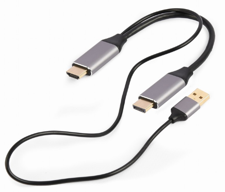 Adapter HDMI (M) na DisplayPort (M) 4K 60Hz z napajanjem USB-A