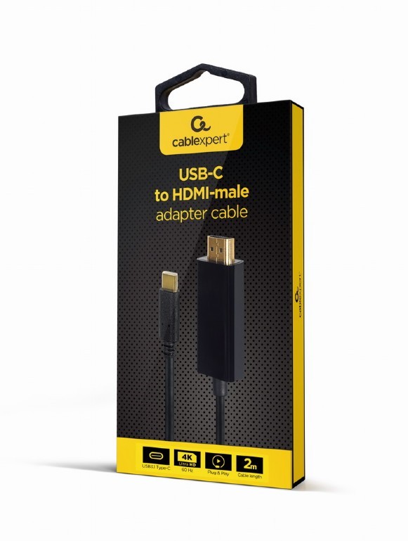 Gembird USB-C v HDMI kabel, moški, 4K 60Hz, 2m 2