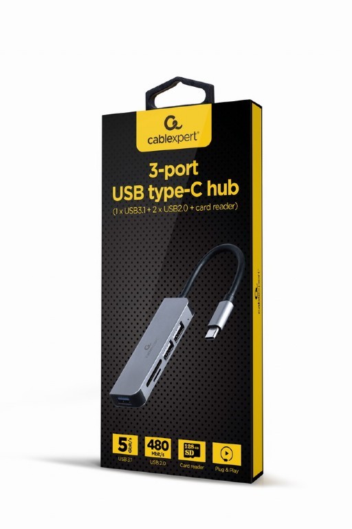 Gembird 3-portni USB-C Hub 2